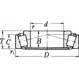 Kūginis ritininis guolis 45x85x33 52 mm kvadratinis