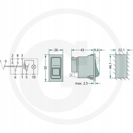 Hella avarinių žibintų jungiklio korpusas 245908c1