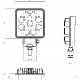 LED darbo lempa 15w 1710lm išsklaidyta šviesa