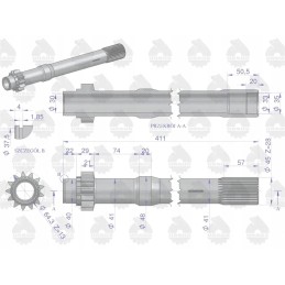 Antros pakopos relės sankabos velenas c 360 orig