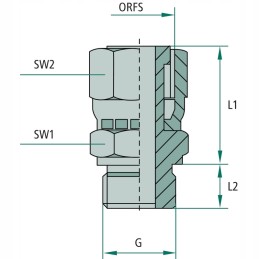 Hidraulinės jungties adapteris 13 16 orfs x 1 2 v.š
