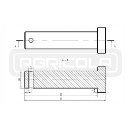 Stūmoklio pavaros kaištis, montavimo skersmuo 20