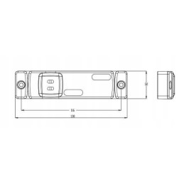 Stačiakampė LED markerinė lempa 12 24v su laidu