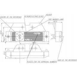 Stačiakampė LED markerinė lempa 12 24v su laidu