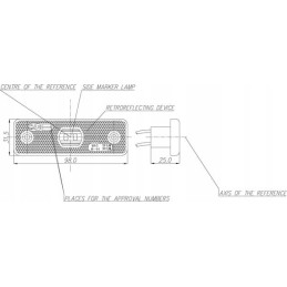 Stačiakampė LED markerinė lempa 12 24v su laidu
