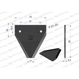 Bison juostelės peilis, dantytas iš Warynski