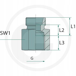 Tiesios jungtys su vidiniu sriegiu g1 2 m24x1 5