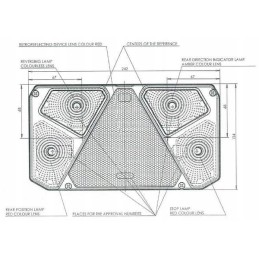Stačiakampis halogeninis kombinuotas galinis žibintas 12