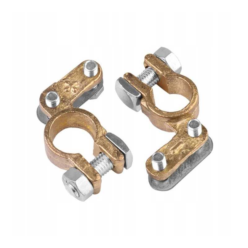 Žalvarinių akumuliatoriaus gnybtų komplektas ir visas komplektas