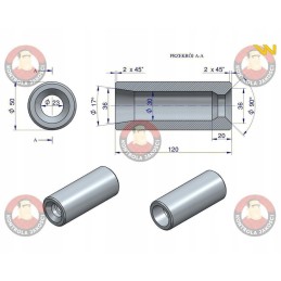 880 mm noragų įvorė Warynski priekiniam krautuvui