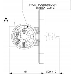 LED markerinė lempa 0 7 1 4w 12 24v balta oranžinė