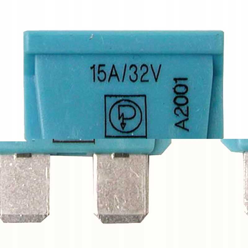 Mega plokščias saugiklis 15a mėlynas 10 vnt