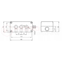 Korpusas 3x22mm elektrinėms vairasvirtėms 26026 yumo