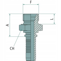 Įkišama hidraulinė jungtis m16x1 5 x 5 16 colių