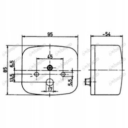 Kairysis galinis žibintas 95x85mm Claas Renault 7700003987