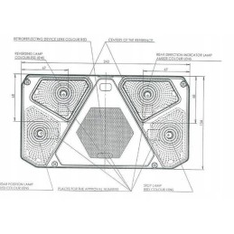 Stačiakampis kombinuotas galinis žibintas, dešinysis, halogeninis 12