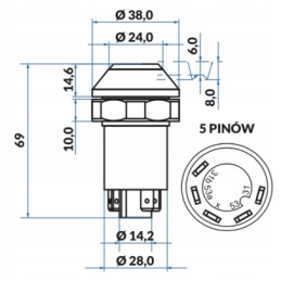 Deutz Fahr JCB kelio šviesos jungiklio mygtukas