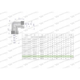 Metrinė hidraulinė alkūnė bb m45x2 35l x w