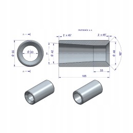 Sunkus krautuvas tiesus 980mm apvalus su rankove
