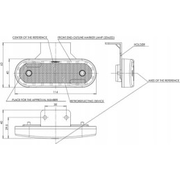 Stačiakampė LED markerinė lempa 12 24v su laidu