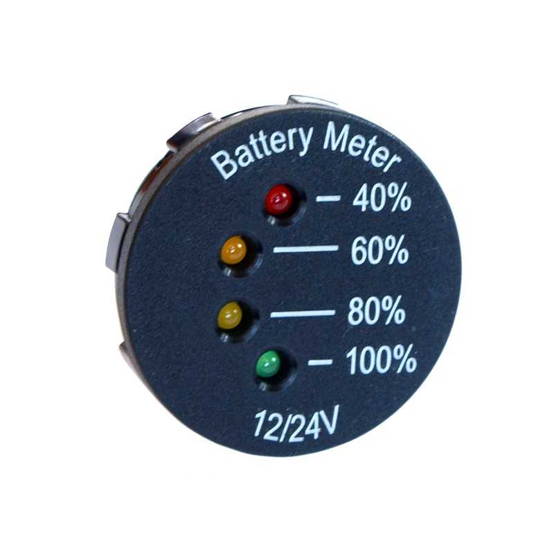 12v ir 24v akumuliatoriaus įkrovos lygio indikatorius