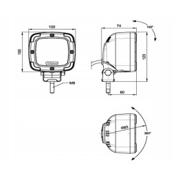 Halogeninė darbo lempa 9 LED prožektorius 12 24v 650lm