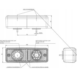 Stačiakampis LED galinis žibintas 12 24v 5 kontaktų