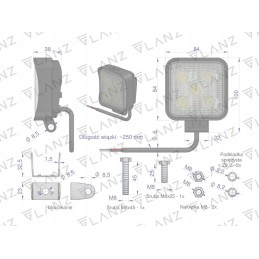 Mini 15w 5 LED darbo lempa Glanz