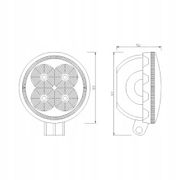 Halogeninė LED darbo lempa 4x3w 12v 24v potvynis