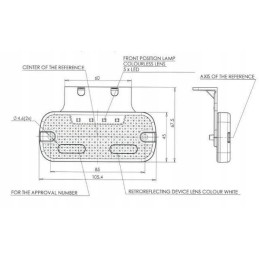 Stačiakampė LED markerinė lempa 12 24v su laidu