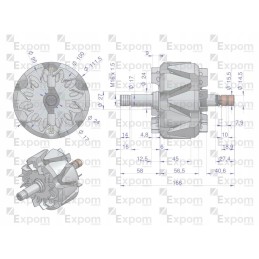 Generatoriaus rotorius 0123510074ex naujo tipo expom kw