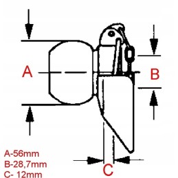 Kamuolys su apykakle 56x28x12mm 2 kategorija 2