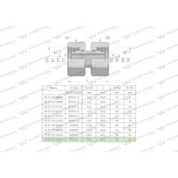 Metrinė hidraulinė jungtis AA M52x2 42L Waryns