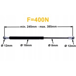 Durų dujinis amortizatorius 385mm 400n deutz tas pats