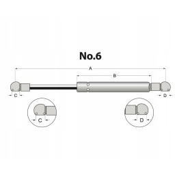 Durų dujinis amortizatorius 385mm 400n deutz tas pats