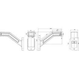 Priekinis, galinis ir dešinysis kairės pusės gabaritinis žibintas