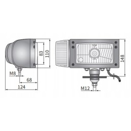 Priekinis žibintas su korpusu h4 4f kairėje su posūkio signalu