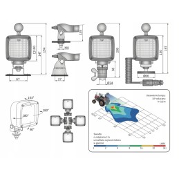 Halogeninė darbo lempa h3 12v 100x100mm