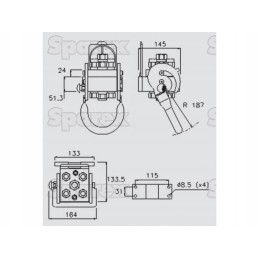 Hidraulinis kelių jungčių lizdas 4 prievadai 3 8