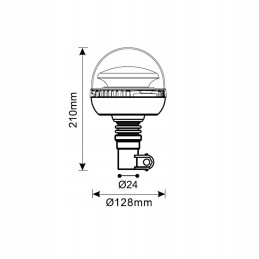 LED flex įspėjamoji lemputė gaidys 128x200mm