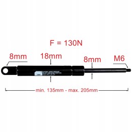 Dujinis amortizatorius 210mm 130n stoglangis mf4