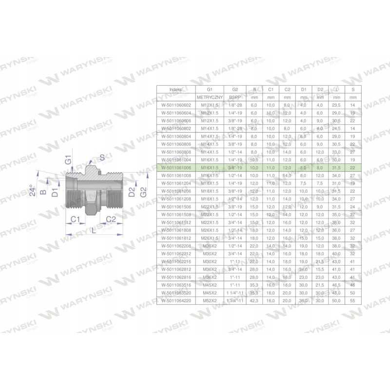 Hidraulinė jungtis bb xge m16x1 5 10l x 3 8