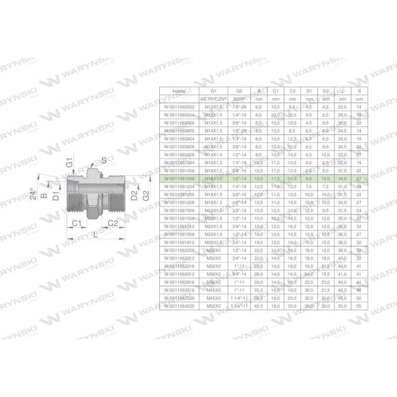 Hidraulinė jungtis bb xge m16x1 5 10l x 1 2