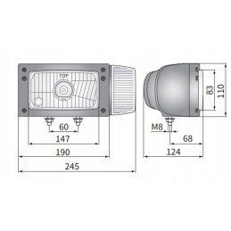 Priekinis žibintas su korpusu h4 4f dešinė su posūkio signalu