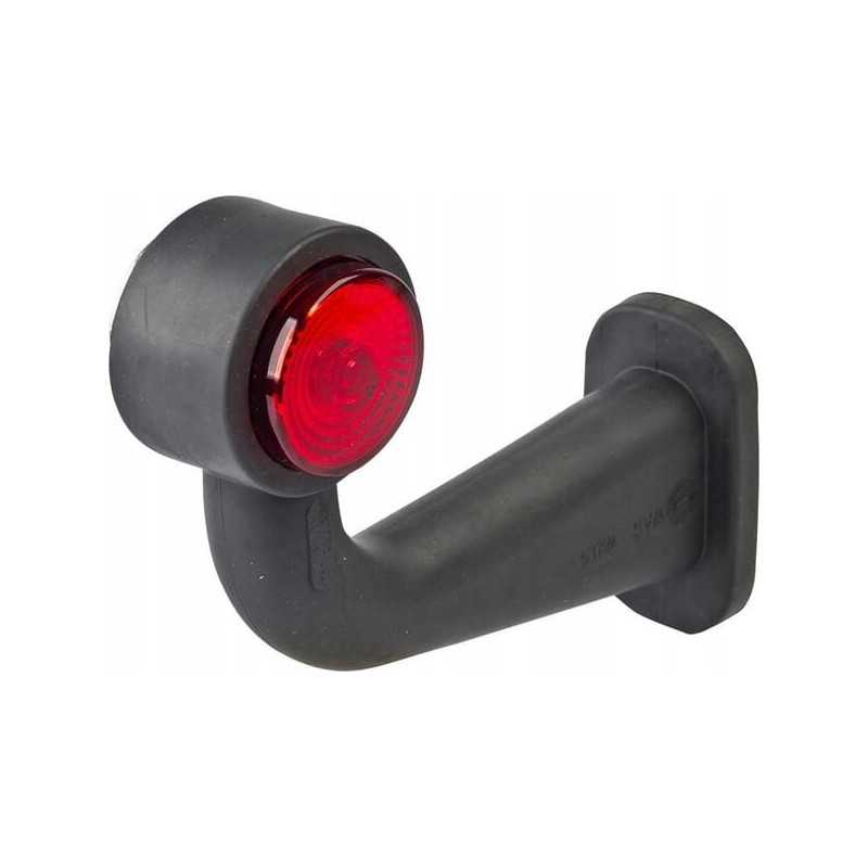 LED šoninė gabaritinė lemputė, kairė, apvali, 12 24v, raudona