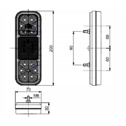 Mf massey fergusson traktoriaus galinis kombinuotas žibintas