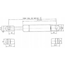 Ca592285 dujinė spyruoklė 500mm 150n tipo c