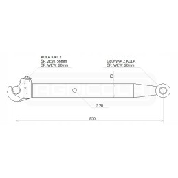 Šoniniai strypai c330 cbm cat2 l 850 g 20 hidrolideris