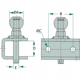 Granito grąžulas su rutuliniu kabliu