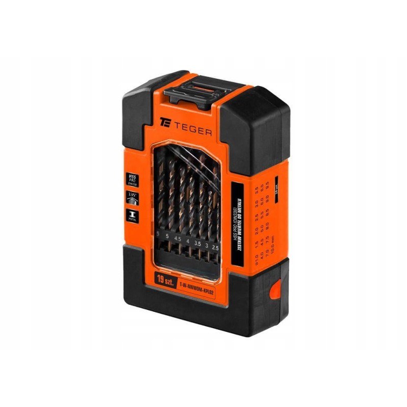 HSS Pro Din 338 metalo grąžtų komplektas, 19 vnt